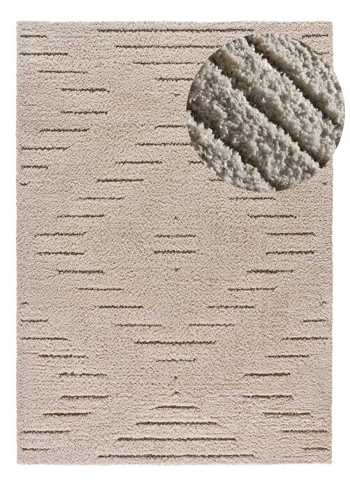HOCHFLORTEPPICH Creme Atesa 60/120 cm - Creme, Naturmaterialien/Textil (60/120cm) - Atticgo