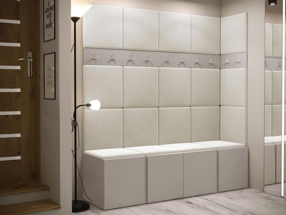 GARDEROBEN-SET Orion II - Kaschmir/Beige, Holzwerkstoff/Kunststoff (168/186/46cm) - MIRJAN24