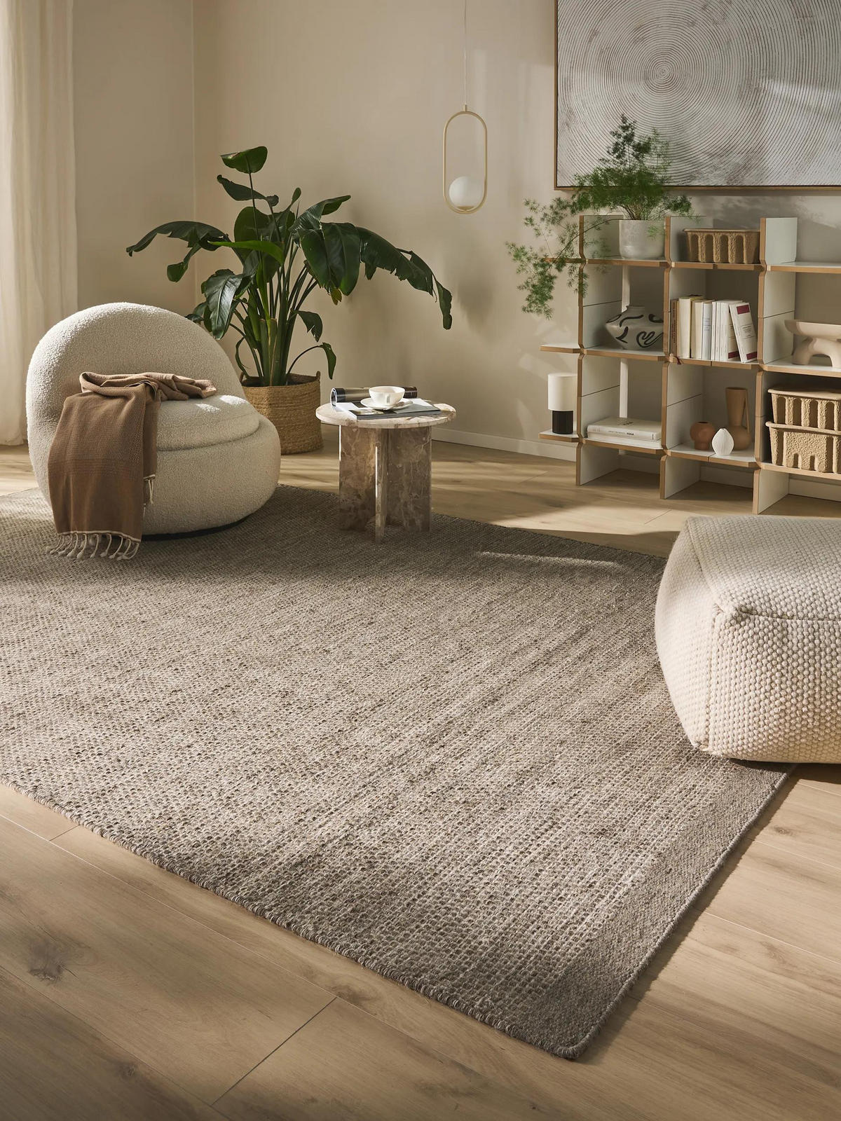 WOLLTEPPICH Rocco Taupe 200x300 cm - Taupe, Naturmaterialien/Textil (200/300cm) - benuta Pure