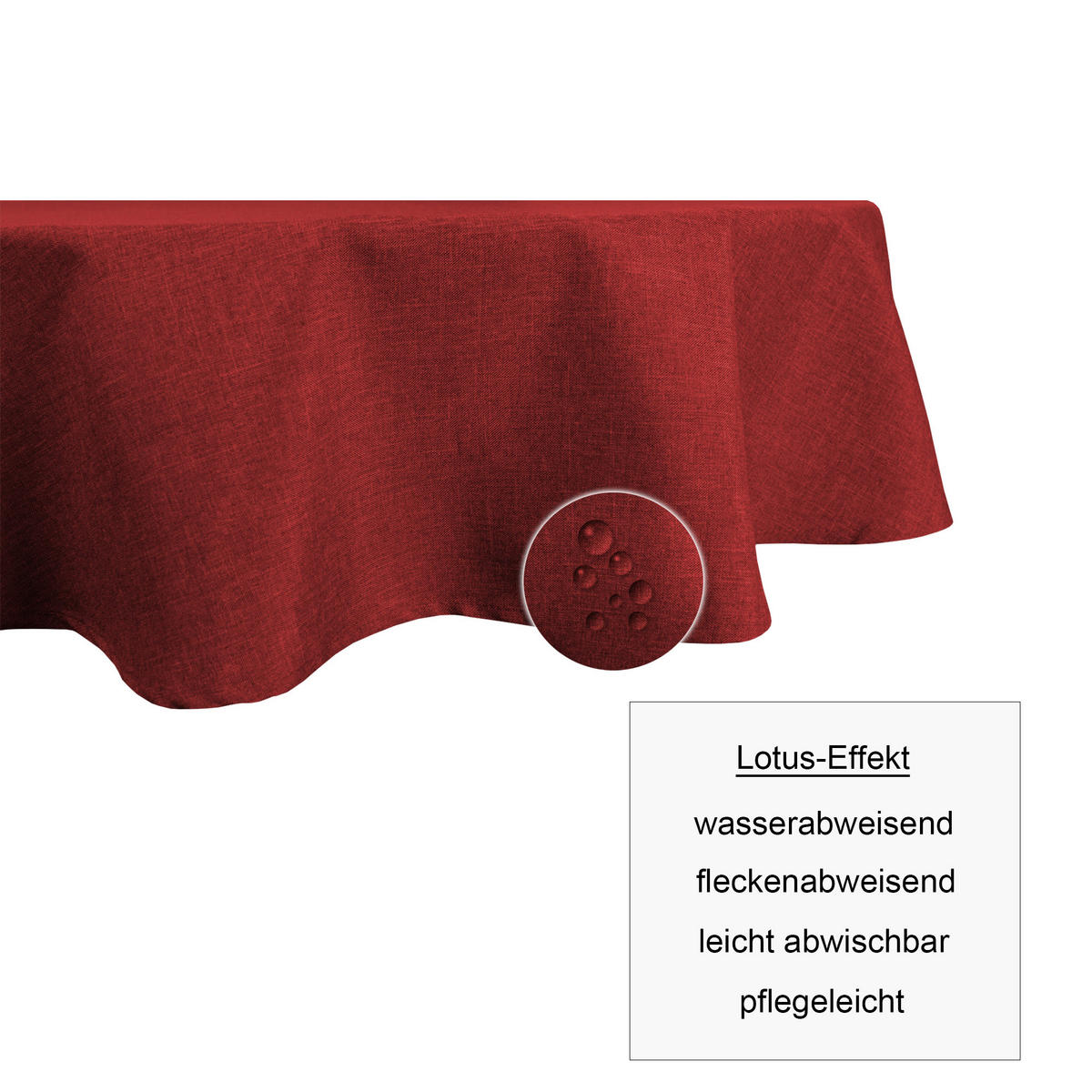 TISCHDECKE Leinenoptik 135/180 cm oval Bordeaux - Bordeaux, Textil (135/180cm) - TiborTex