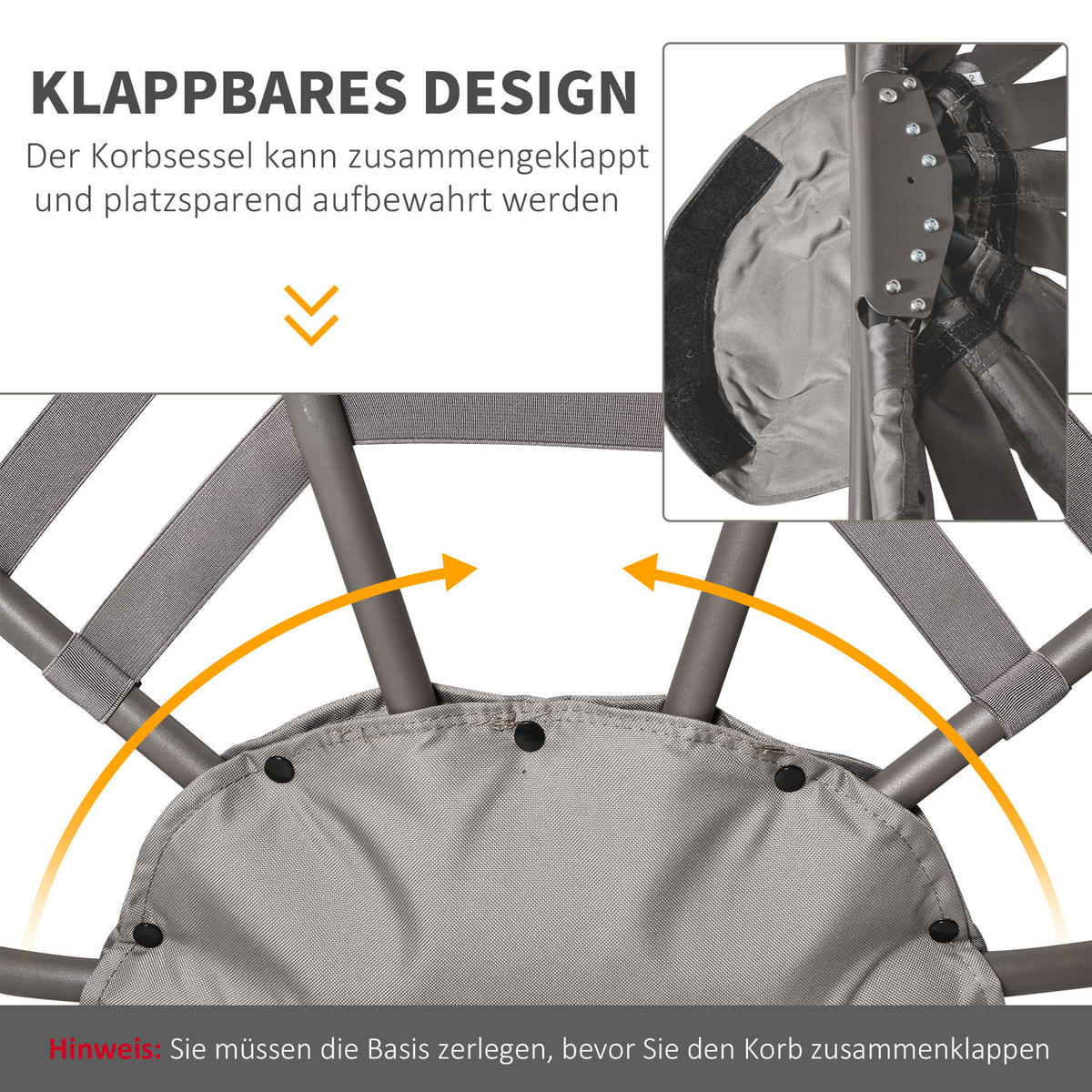 PAPASANSESSEL, Stahl, Sand - Sandfarben, Metall (75/139/118cm) - Outsunny
