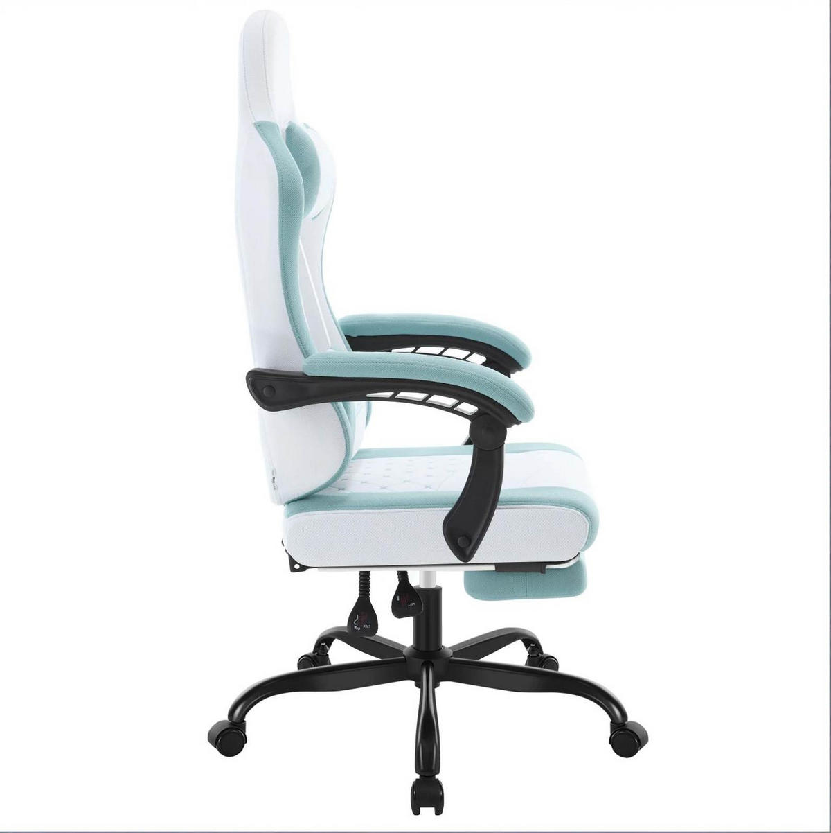 BÜROSTUHL ergonomisch mit Massagefunktion Blau/Weiß - Blau, Metall (70/127/70cm) - Meubliv
