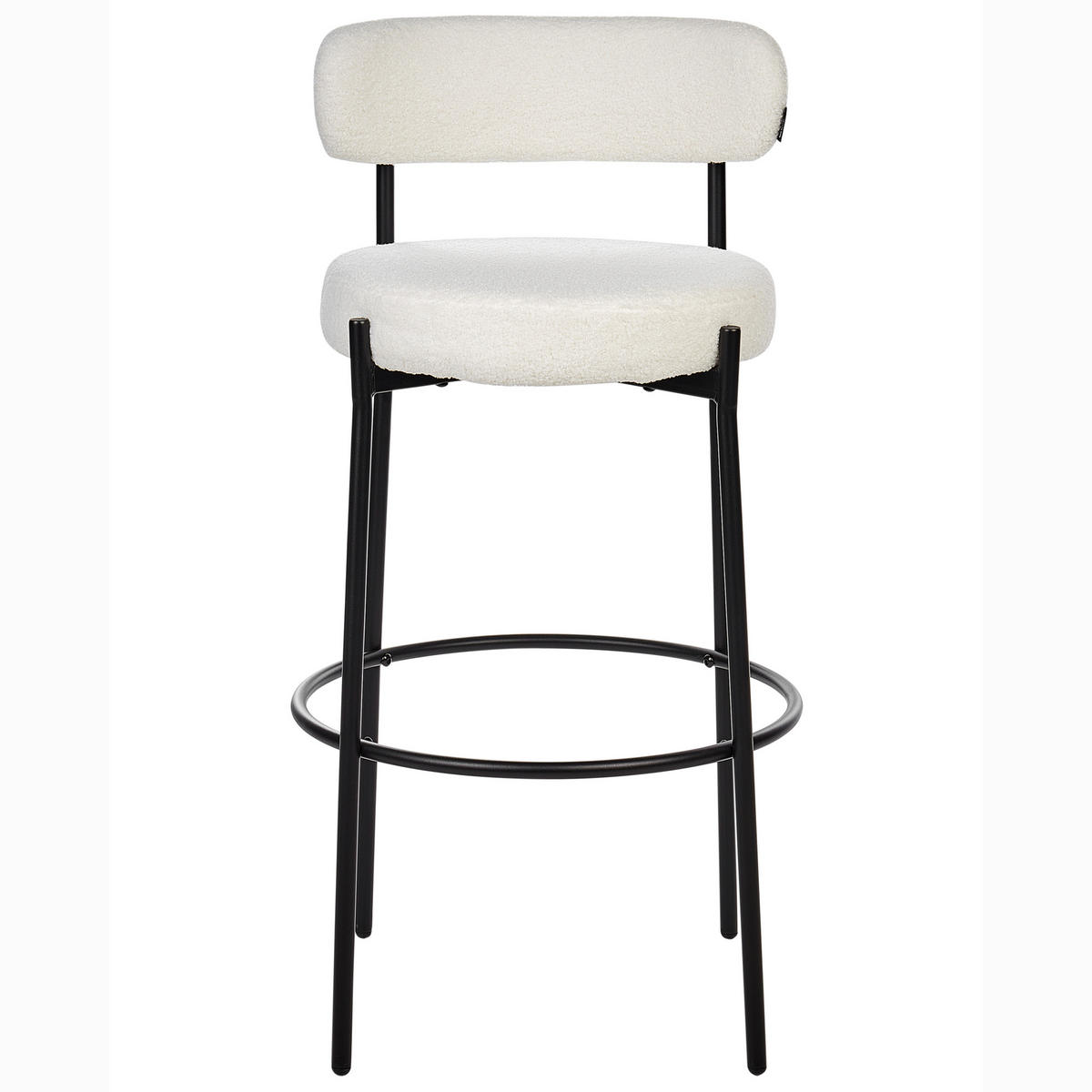 BARSTÜHLEN 2er-Set Weiß Allison - Schwarz/Weiß, Textil (50/97/50cm) - Beliani