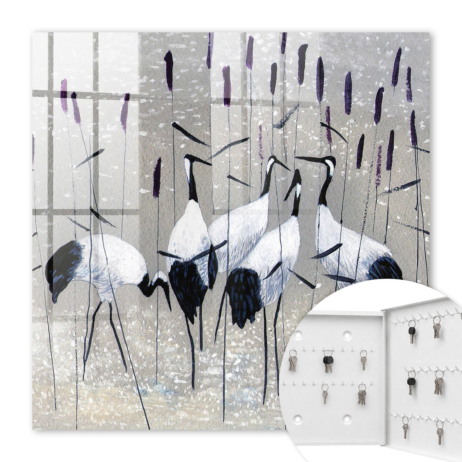 Tulup Schlüsselbox Grau 30x30x5 cm