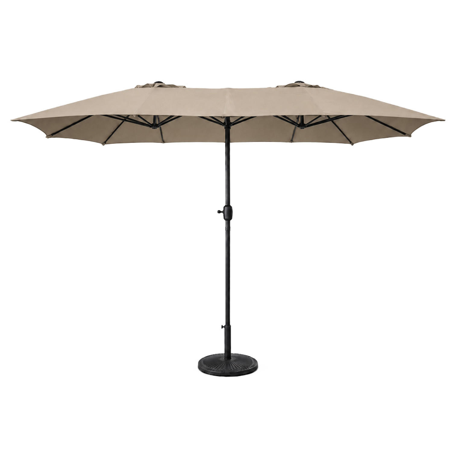 SONNENSCHIRM venice taupe fris oval 27 x 46 cm doppelter - Taupe, Metall (460/270cm) - Concept Usine