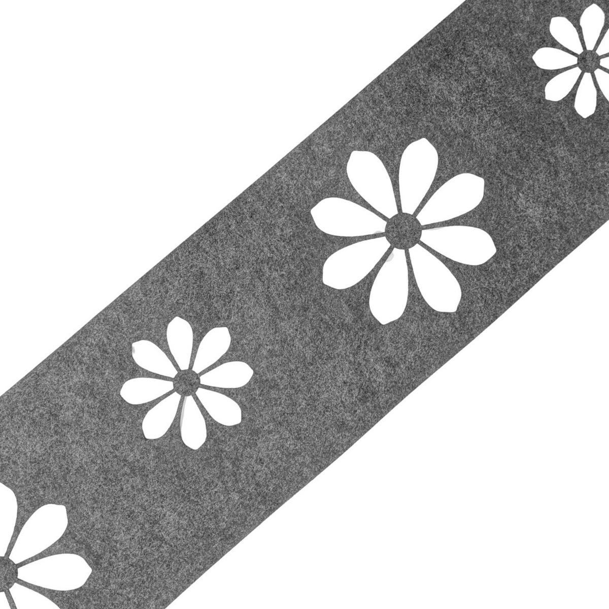 SICHTSCHUTZSTREIFEN Design Vlies Dekor Sonnenblume Einzelstreifen Hellgrau 2,55m - Hellgrau, Kunststoff (260/19cm) - ZAUN|ZU