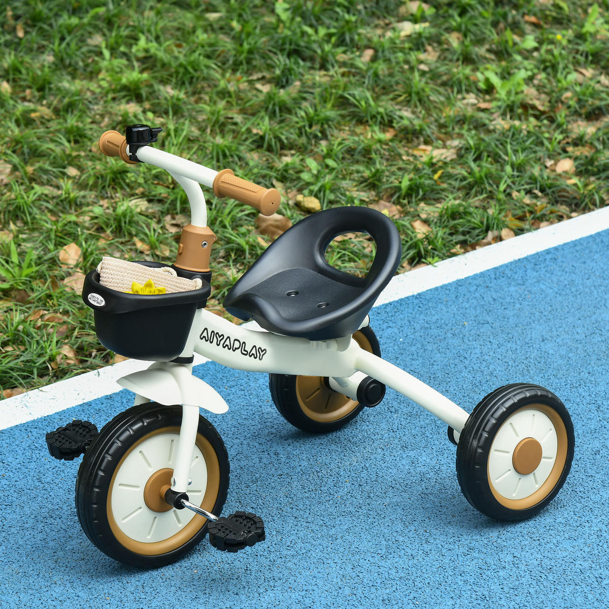 DREIRAD, Kinderfahrrad mit verstellbarer Sitz, Kinderrad für Kinder 2-5 Jahre - Weiß, Metall (70.5/53/58cm) - AIYAPLAY