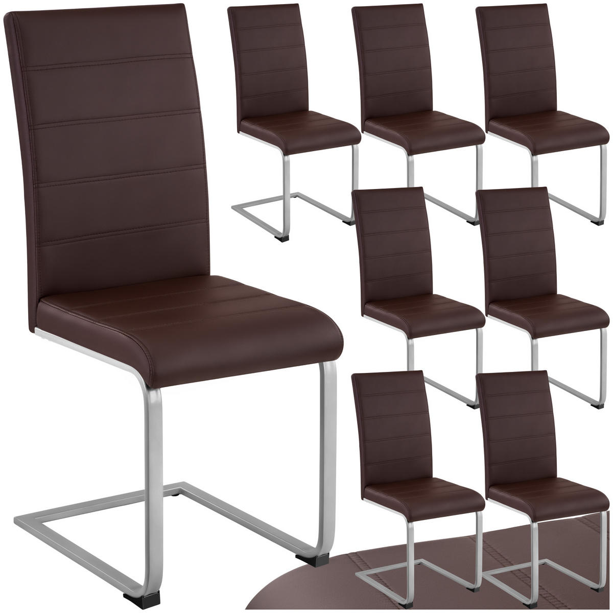SCHWINGSTUHL 8er Set Bettina 41 x 52 x 99 cm braun - Braun, Textil (52/99/41cm) - tectake