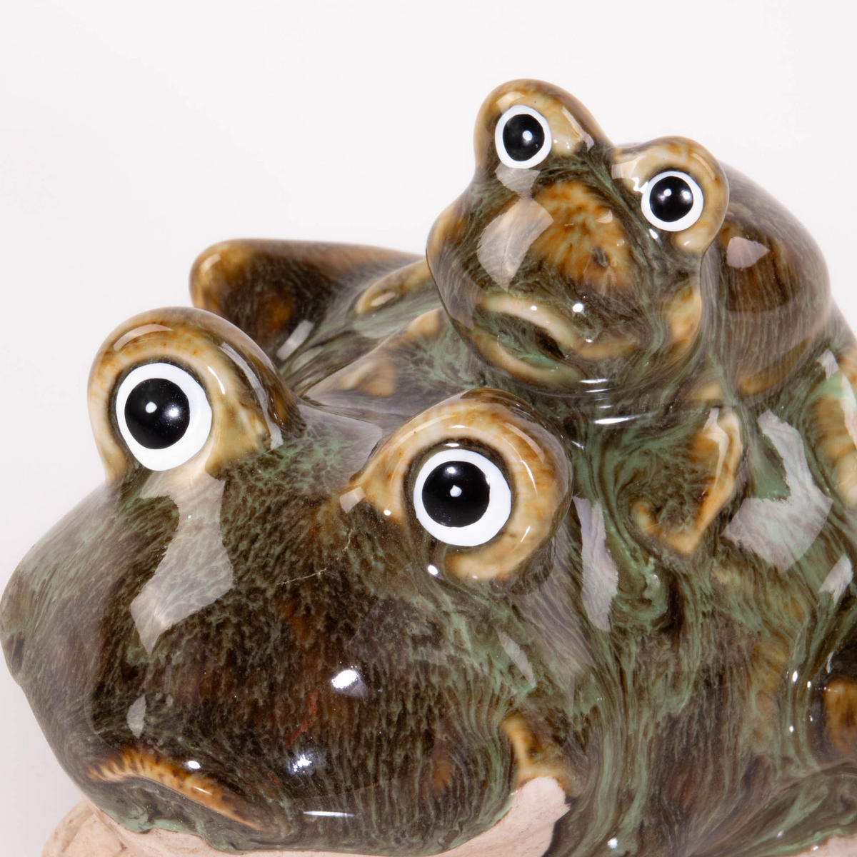 FROSCHFIGUR Gartendeko 10/11 cm - Dunkelgrün, Keramik (10/11/6.6cm)