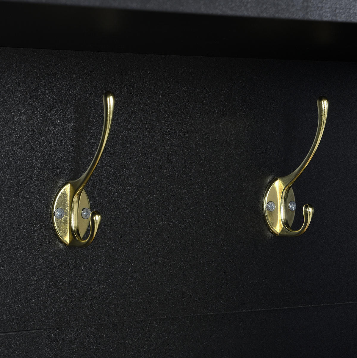 GARDEROBE 75/195/35 cm Schwarz/Holzfarbe aus MDF mit Schuhfach - Schwarz, Holzwerkstoff (35/195/75cm) - OKMYHOME
