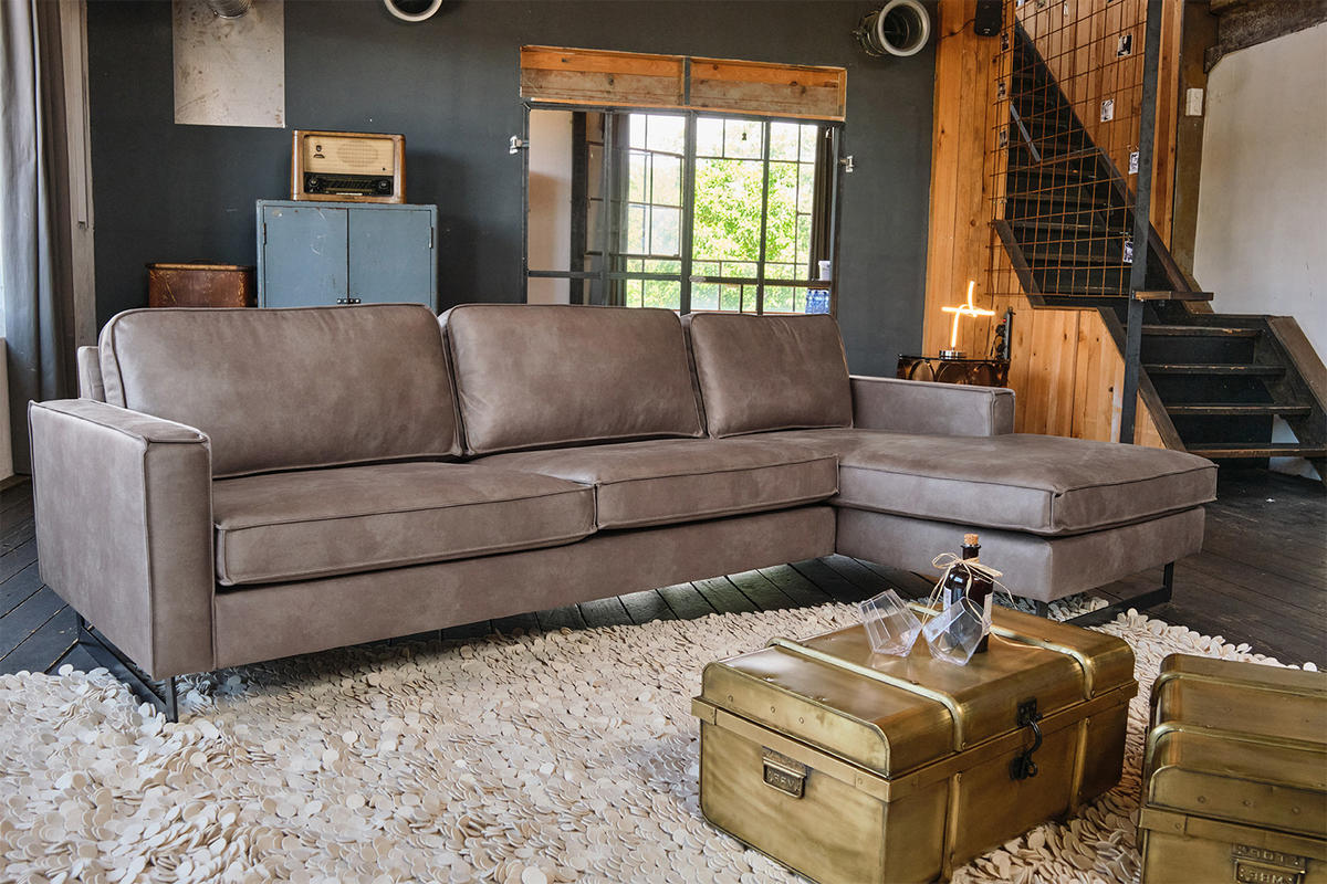 ECKSOFA VILNIUS Anthrazit Kunstleder - Anthrazit/Schwarz, Leder/Textil (286/170cm) - KAWOLA
