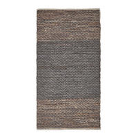 LEDERTEPPICH mit Webmuster 90/150 cm - Grau, Leder (90/150cm) - Homescapes