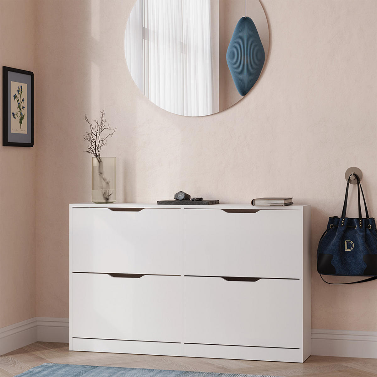 BOTNÍK NA BOTY Luca Bílá - bílá, kompozitní dřevo (116.6/72.5/22cm) - Vicco