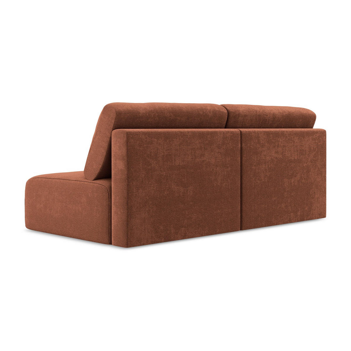 3-SITZER SOFA mit Schlaffunktion Chenille Stoff Orange - Terracotta/Schwarz, Kunststoff/Textil (216/79/102cm) - LaMiaSofa
