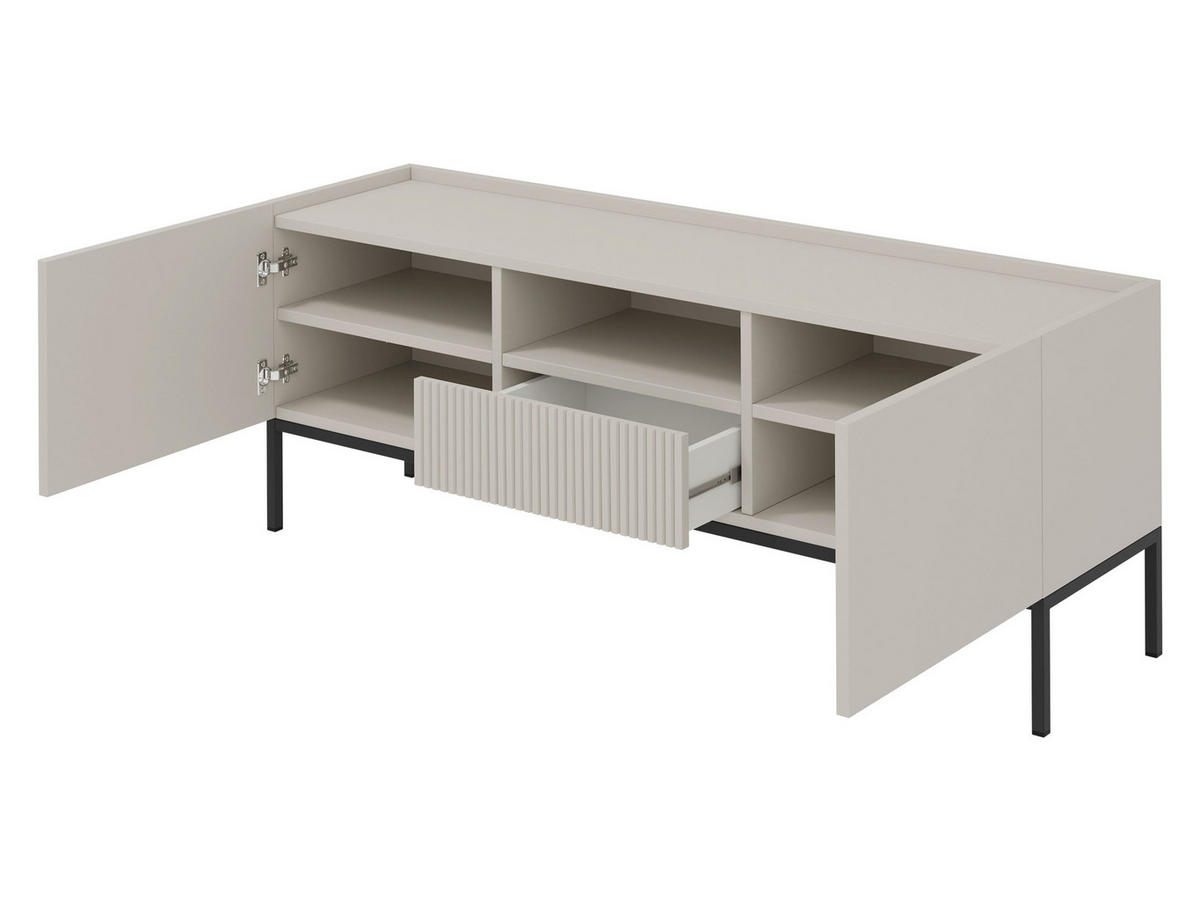 TV-ELEMENT Como 180 2D1SZ - Kaschmir/Schwarz, Holzwerkstoff/Metall (180/60/42cm) - MIRJAN24
