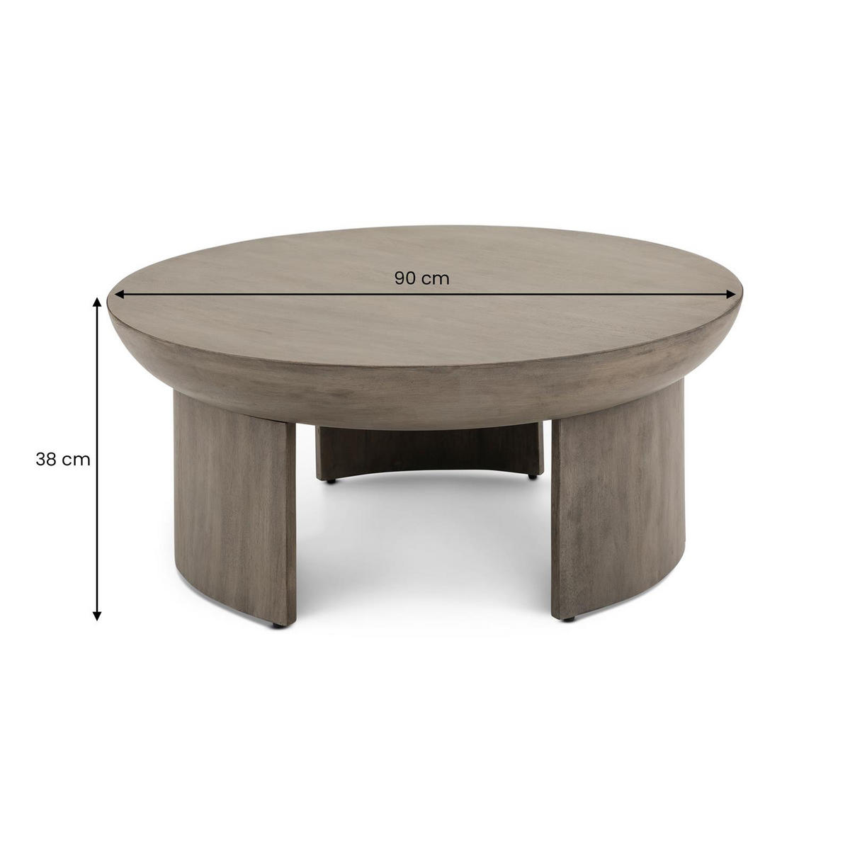 COUCHTISCH KUMASI grau - Grau, Holz (90/90/39cm) - IDIMEX