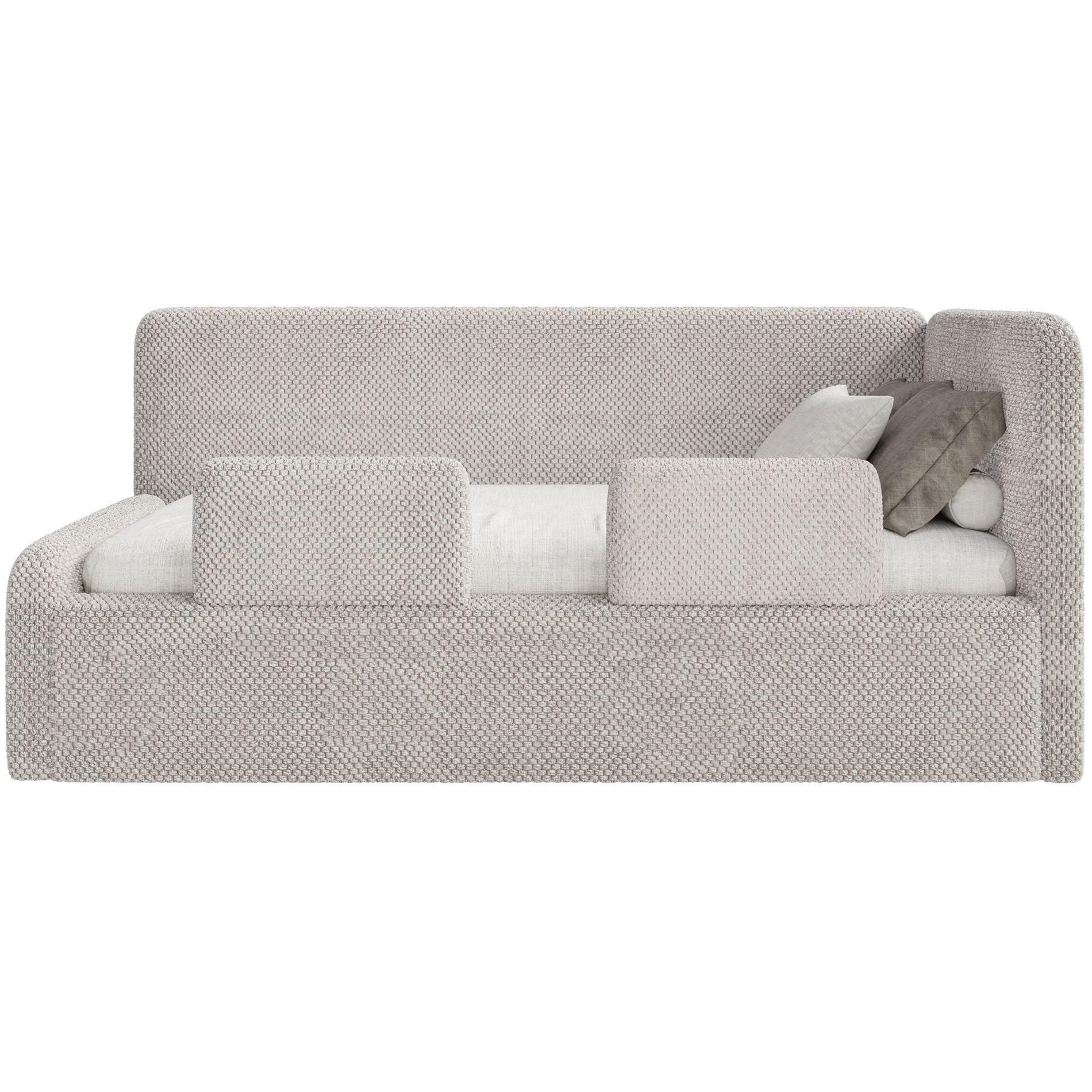 JUGENDBETT Fanko Samt Greige 90x200 cm - Taupe/Schwarz, Kunststoff/Textil (90/200cm) - Selsey
