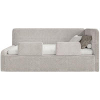 JUGENDBETT Fanko Samt Greige 90x200 cm - Taupe/Schwarz, Kunststoff/Textil (90/200cm) - Selsey
