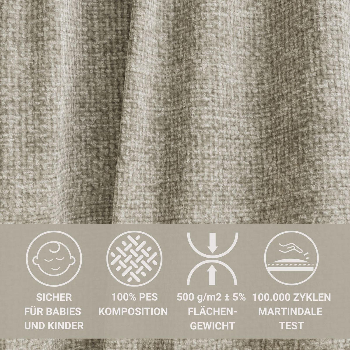 POLSTERBETT Maumere Beige 140/200 cm im Chenille-Stoff - Beige/Schwarz, Holz/Holzwerkstoff (140/200cm) - Maison de Reve