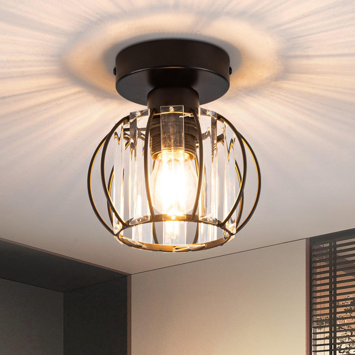 LED-DECKENLEUCHTE Veylan 15/16/15 cm - Schwarz, Metall (16/15/15cm) - ZMH
