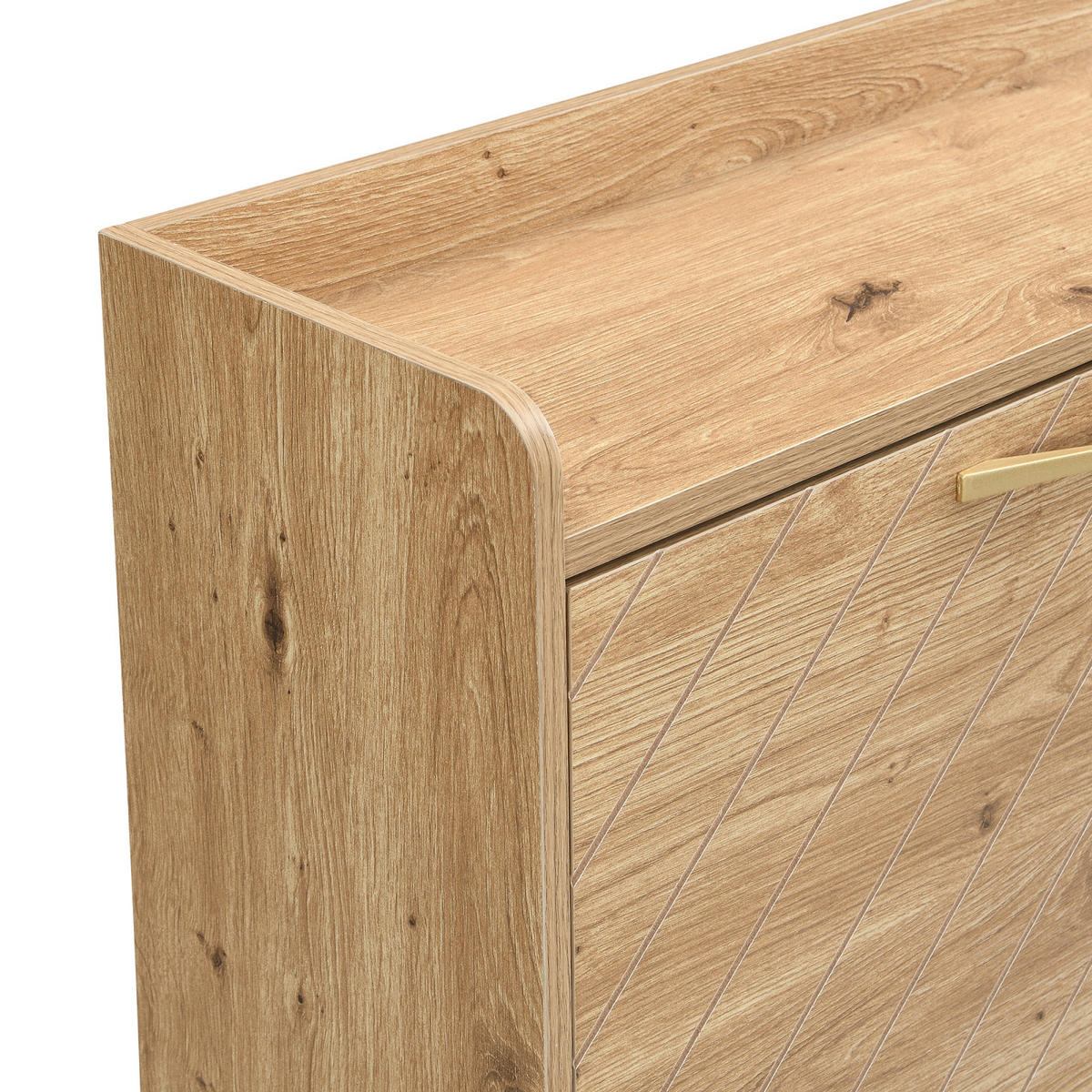 SCHUHSCHRANK in Holzoptik mit 4 Klappen, Schuhkipper für Flur und Diele - Naturfarben, Holz (108/100/24cm) - PARAFTA HOME