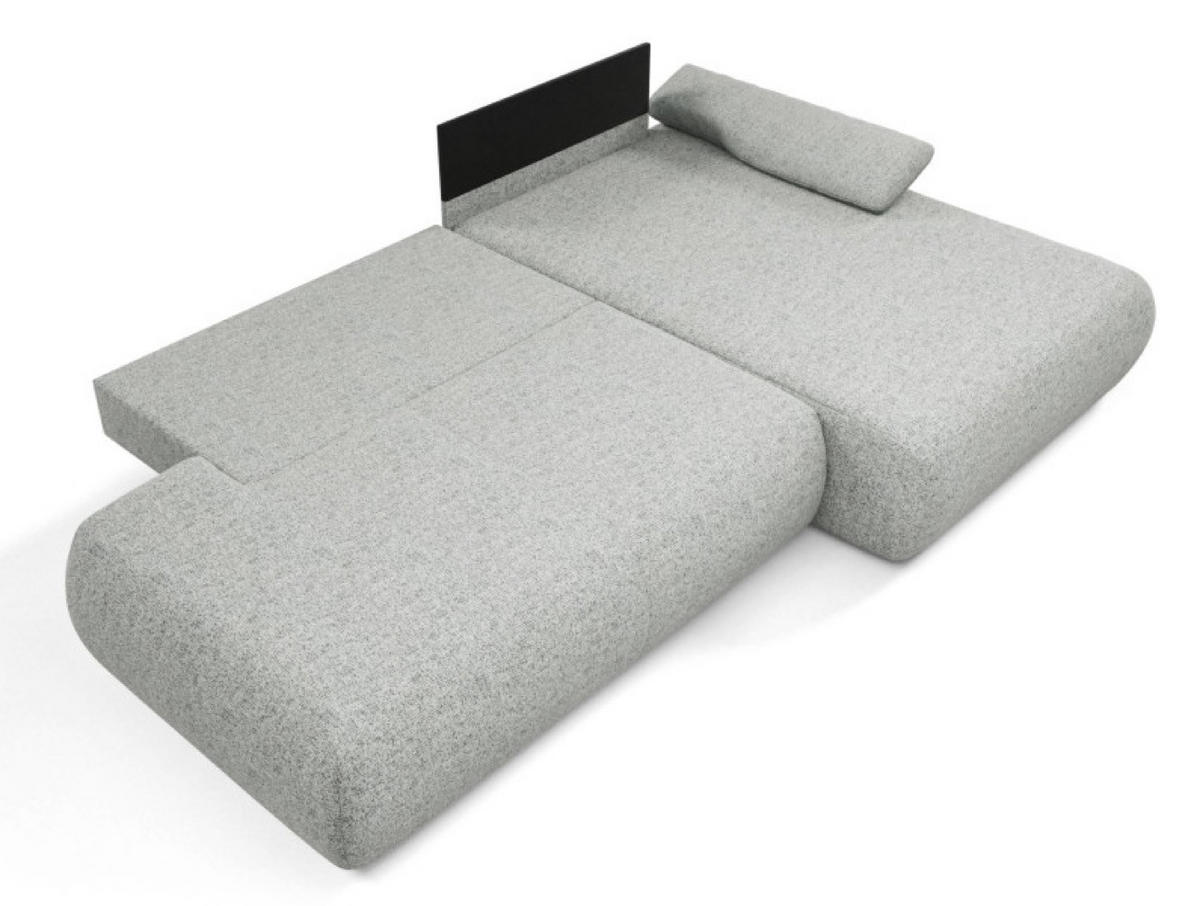 ECKSOFA Grau PENTI Ausziehbar Mit Bettkasten Rechts - Grau, Textil (173.5/286cm) - Sepro Meble