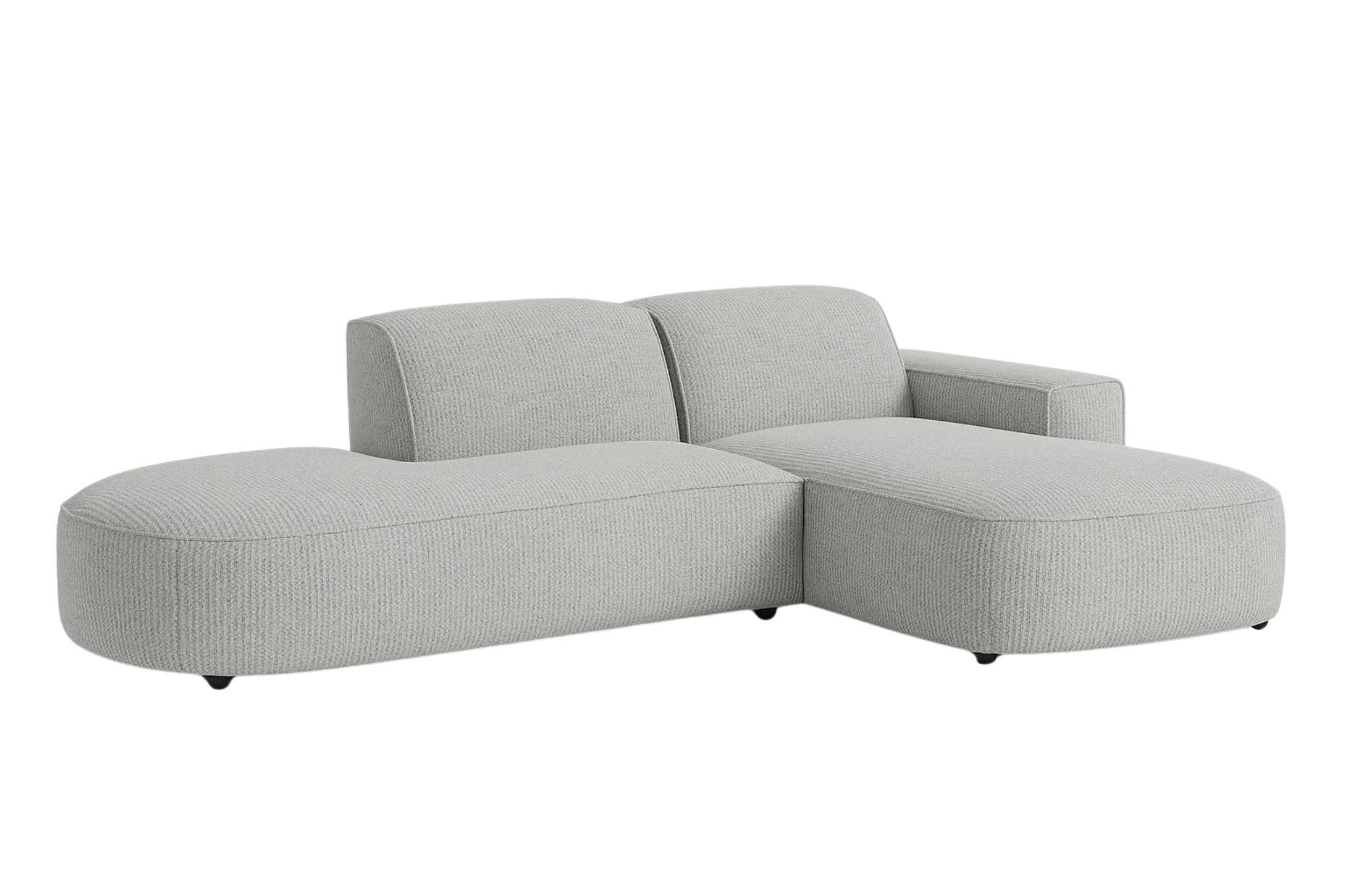 ECKSOFA Cursal Atelier, Stoff Artico, Cement, Rechts - Grau, Holz (284/166cm) - Kaiser Möbel