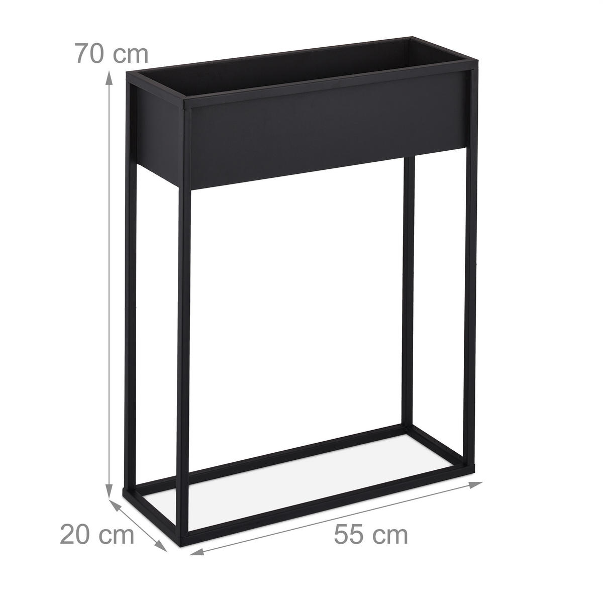 BLUMENSTÄNDER - Schwarz, Metall (55/70/20cm) - Relaxdays