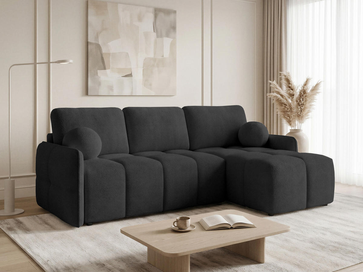 ECKSOFA Nubo - Schwarz, Holz/Kunststoff (218/150cm) - Sofnet