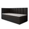 BOXBETT BEVE 90x200 cm mit Matratze und Topper, H2+H3 - Schwarz - Schwarz, Holz (90/200cm) - MASSENO
