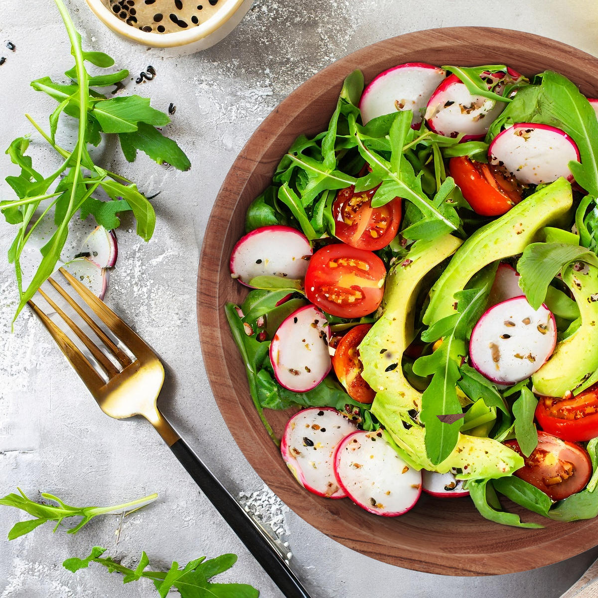 2-tlg.SALATSCHÜSSEL-SET - Braun, Holz/Kunststoff (25/25/12cm) - Relaxdays