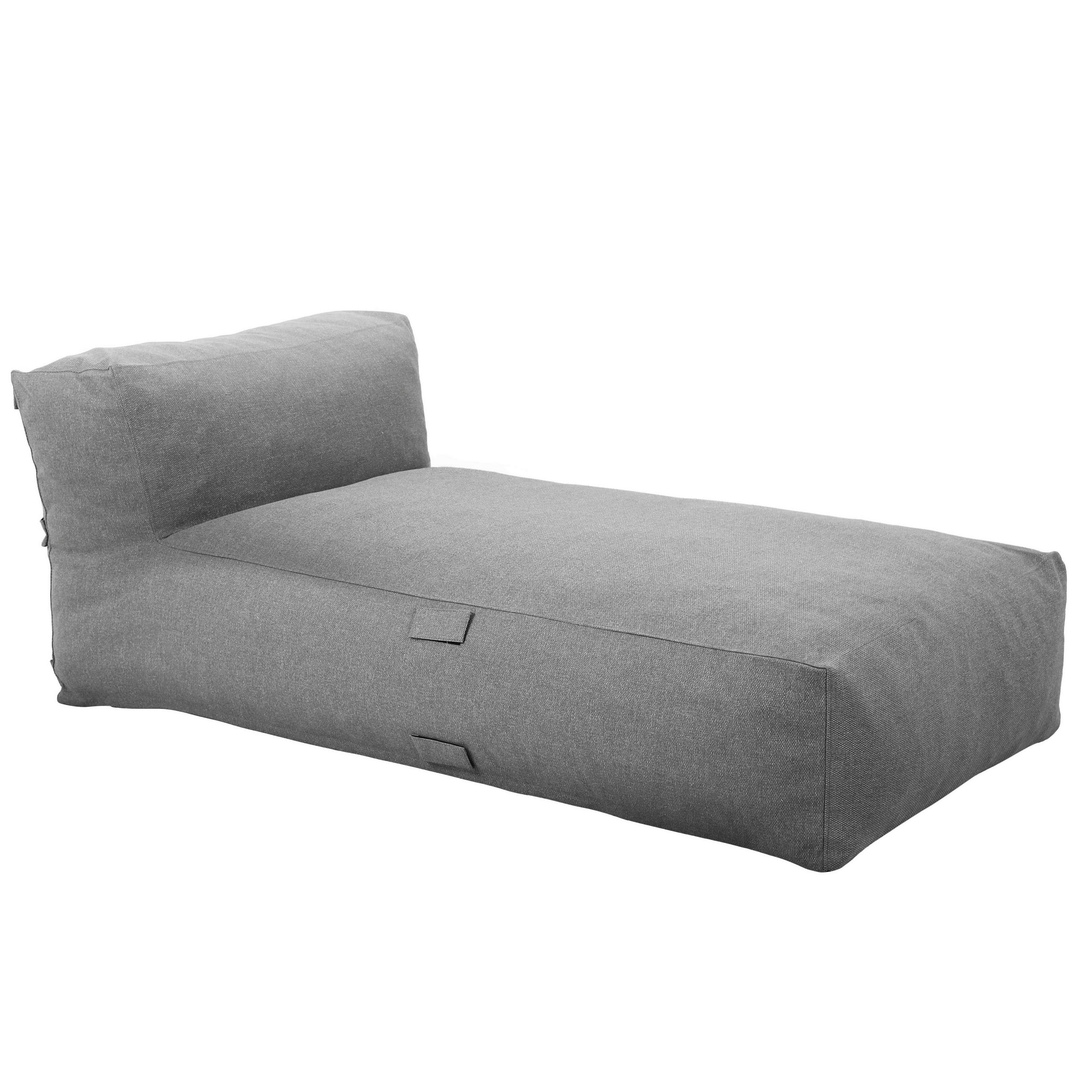 CHAISELONGUE, Grau - Grau, Textil - Oviala