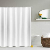 DUSCHVORHANG Weiß 200 cm breit Polyester fürs Badezimmer - Weiß, Textil (150/200cm) - MCBOSON