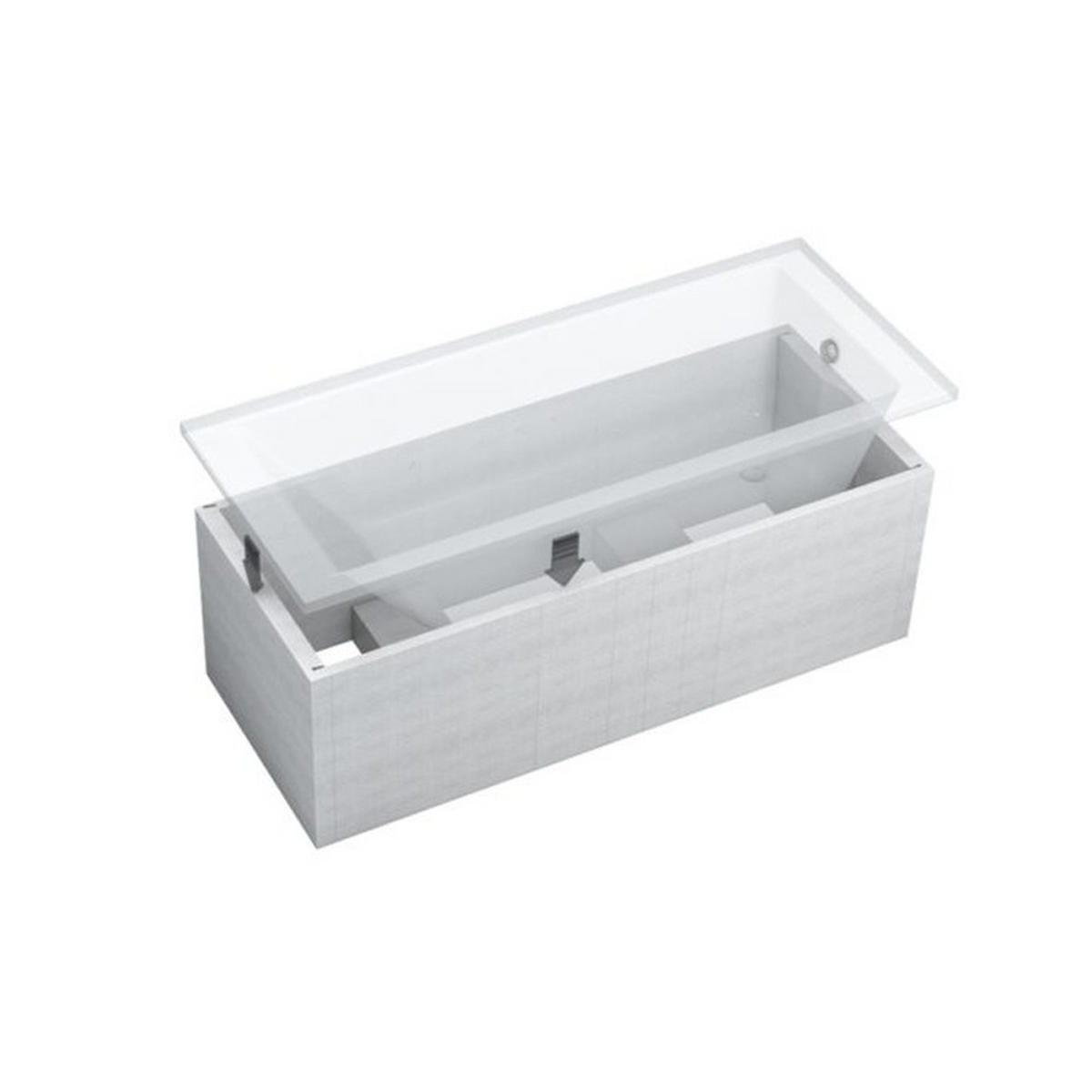 BADEWANNE Rechteck OPTIMA PREMIUM 170/70 mit Träger Ablauf Füße - Weiß, Kunststoff (70/58.5/170cm) - bad land
