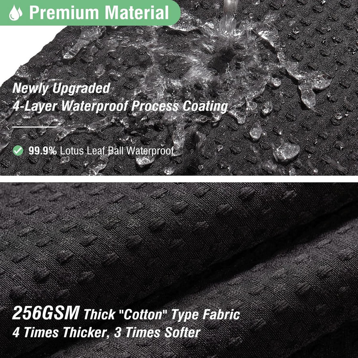 DUSCHVORHANG Schwarz 180 x 200 cm Stoff dick Waffelstruktur Badezimmer - Schwarz, Textil (200/180cm) - MCBOSON