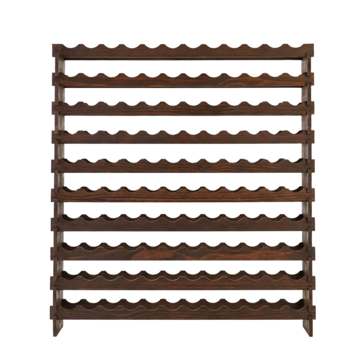 WEINREGAL NAVARRA aus Holz 135x123x28cm 120 Flaschen auf 10 Ebenen Braun geölt - Braun, Holz (123/135/28cm) - PROREGAL