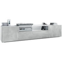LOWBOARD Mogan Fronten in Beton Oxid Optik - Hellgrau, Holzwerkstoff (181/39/35cm) - Vladon