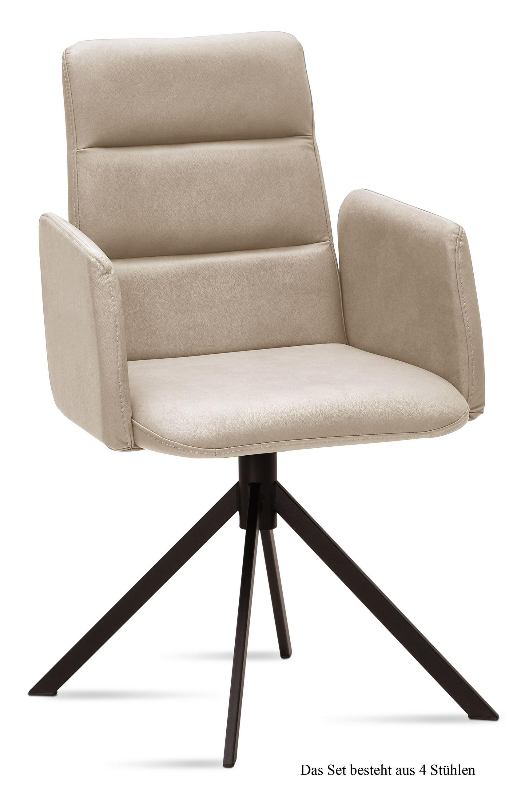 ARMLEHNSTUHL (4er-Set) Duana 52x92x60 Schwarz/Natur - Schwarz/Naturfarben, Kunststoff (60/92/52cm) - 58aufmkessel