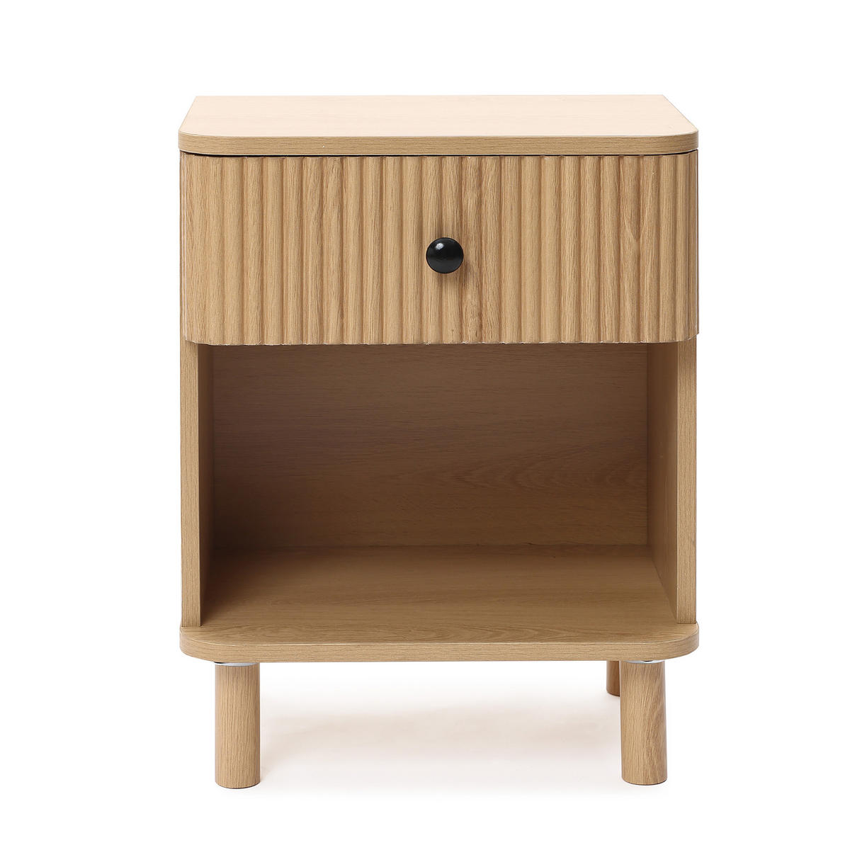 NACHTTISCH Modern mit einer Schublade und offenem Stauraum, Holzoptik | B40 x T30 x H53 cm - Braun, Holzwerkstoff (40/53/30cm) - Hometopia