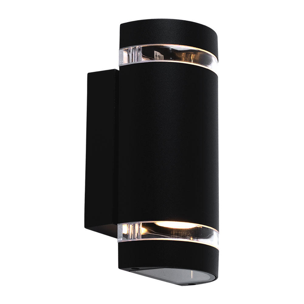 LED AUSSEN-WANDLEUCHTE Schwarz Metall - Schwarz, Glas (6.5/23.5/11cm)