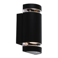 LED AUSSEN-WANDLEUCHTE Schwarz Metall - Schwarz, Glas (6.5/23.5/11cm)