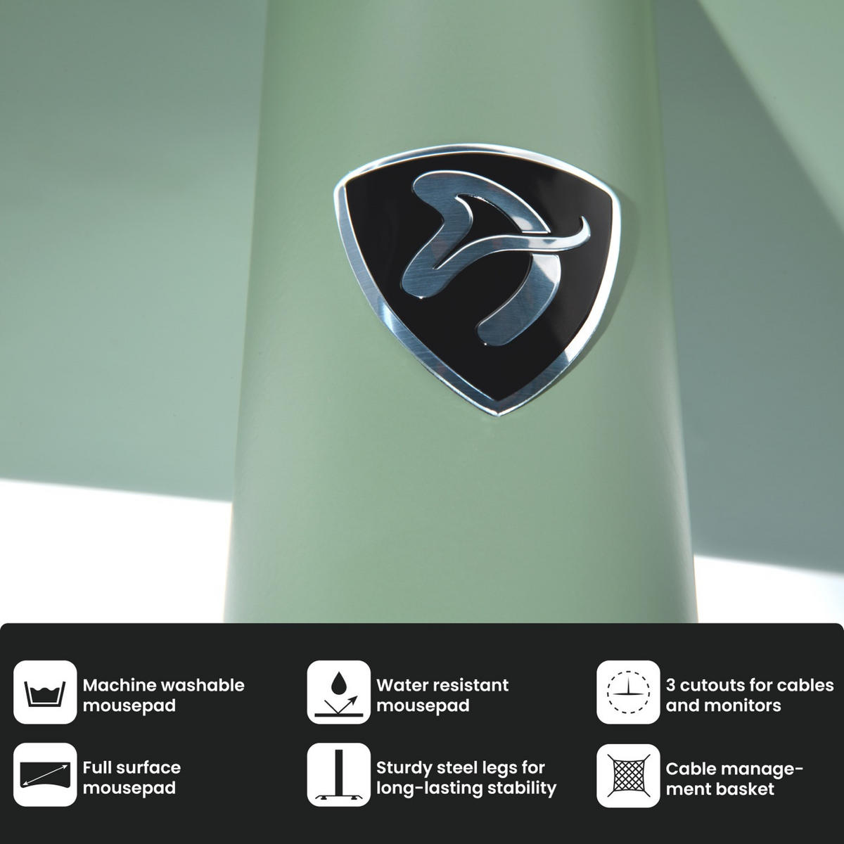 GAMINGTISCH Arena Medium 140/76/71 cm Waldgrün - Waldgrün, Metall (75.5/140/71cm) - Arozzi