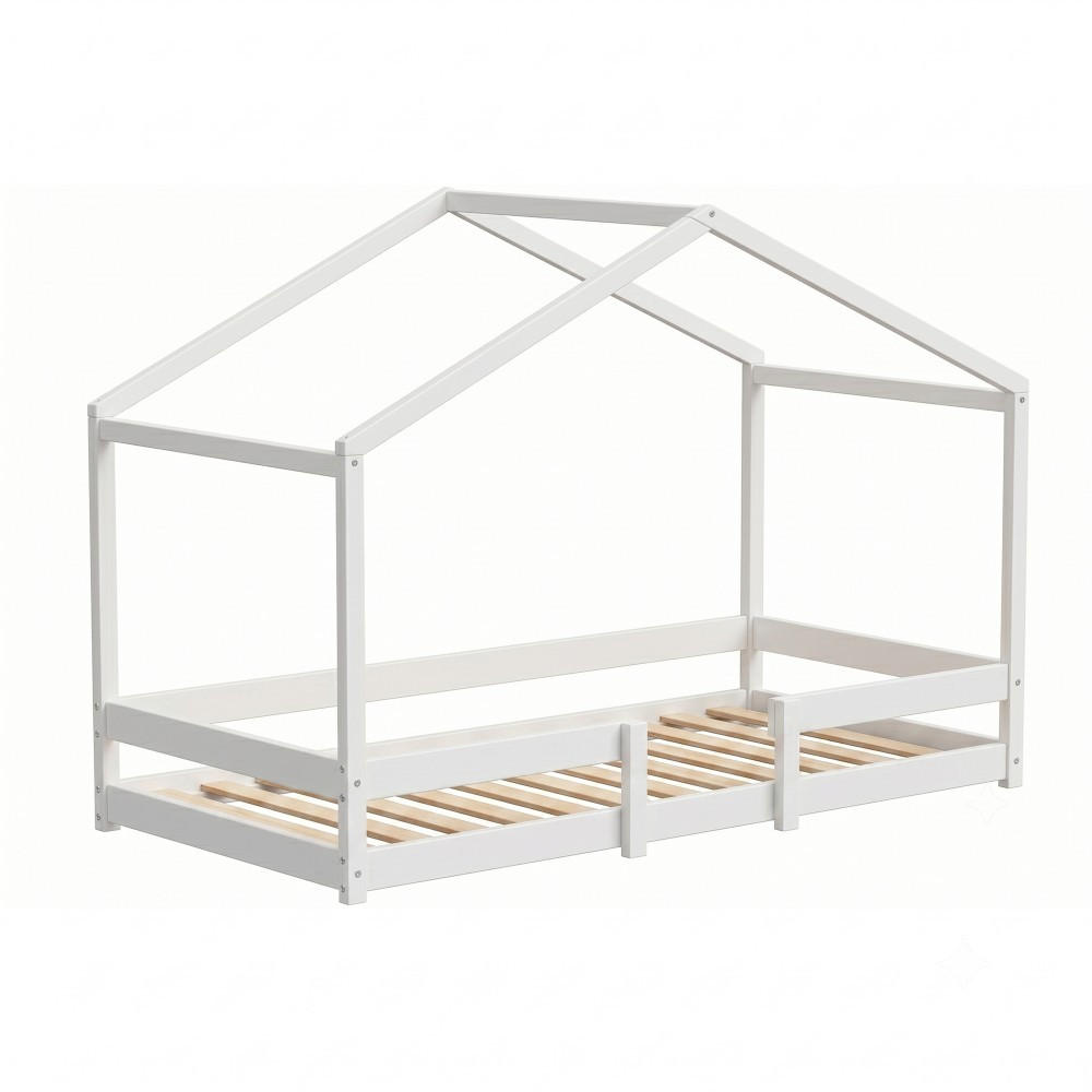 HAUSBETT INDIANA mit Lattenrost / Kinderbett 90x190 - Weiß - Weiß, Holz (90/190cm) - Weber Industries
