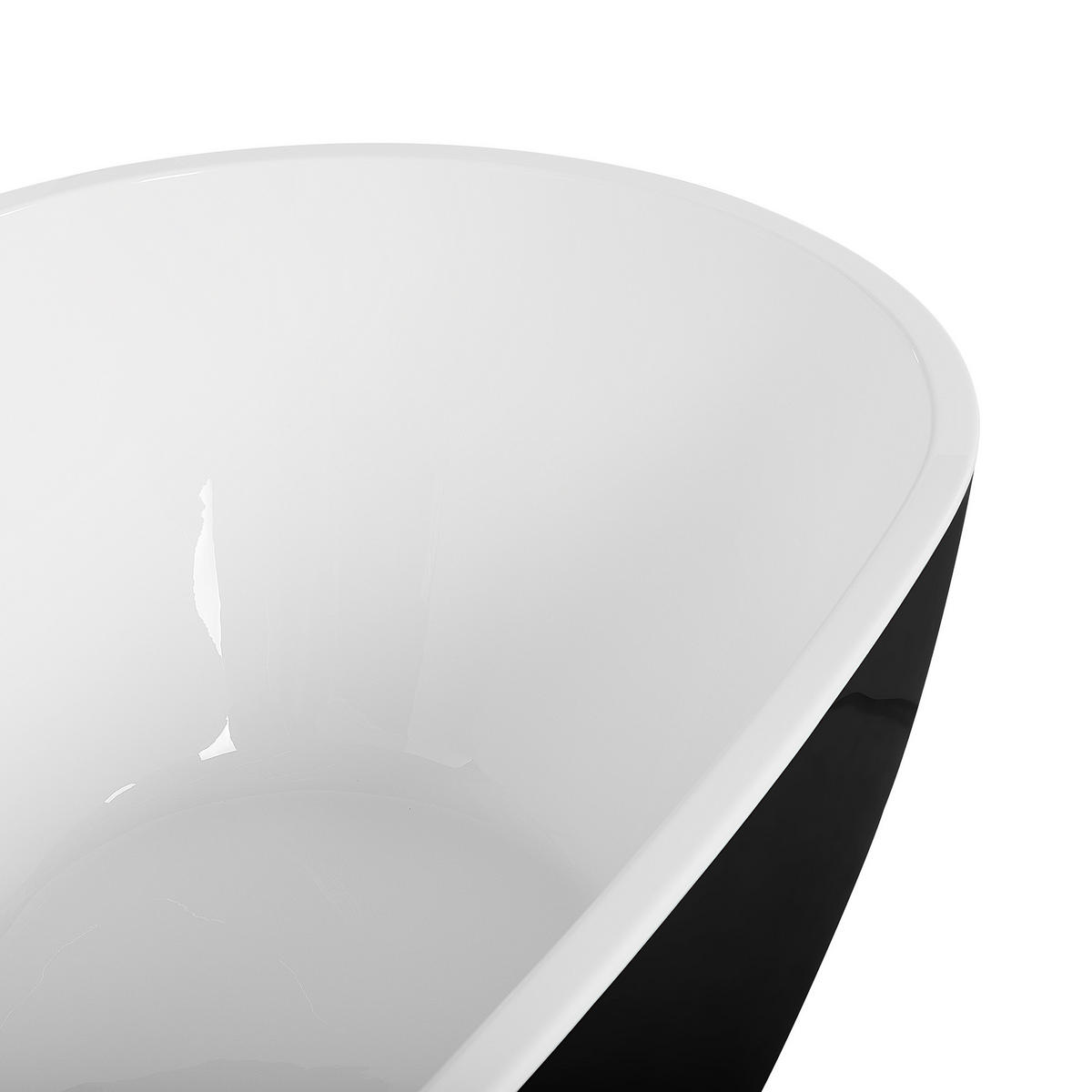 BADEWANNE FREISTEHEND 82x173x59 cm schwarz Guiana - Schwarz, Kunststoff (82/60/173cm) - Beliani
