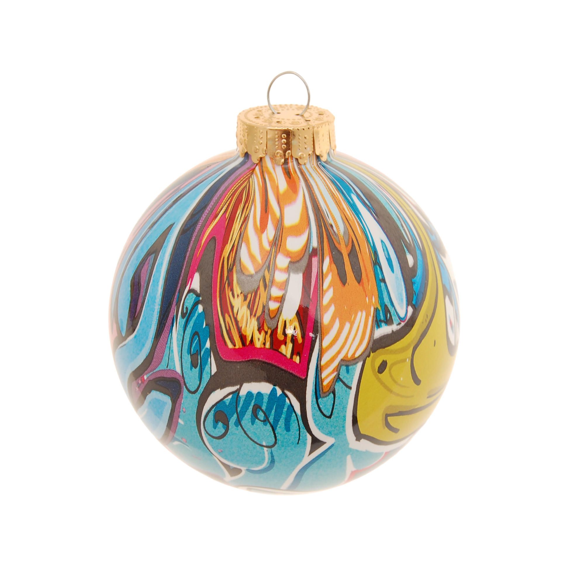 Krebs Glas Lauscha Christbaumkugel Mehrfarbig 10x10x10 cm