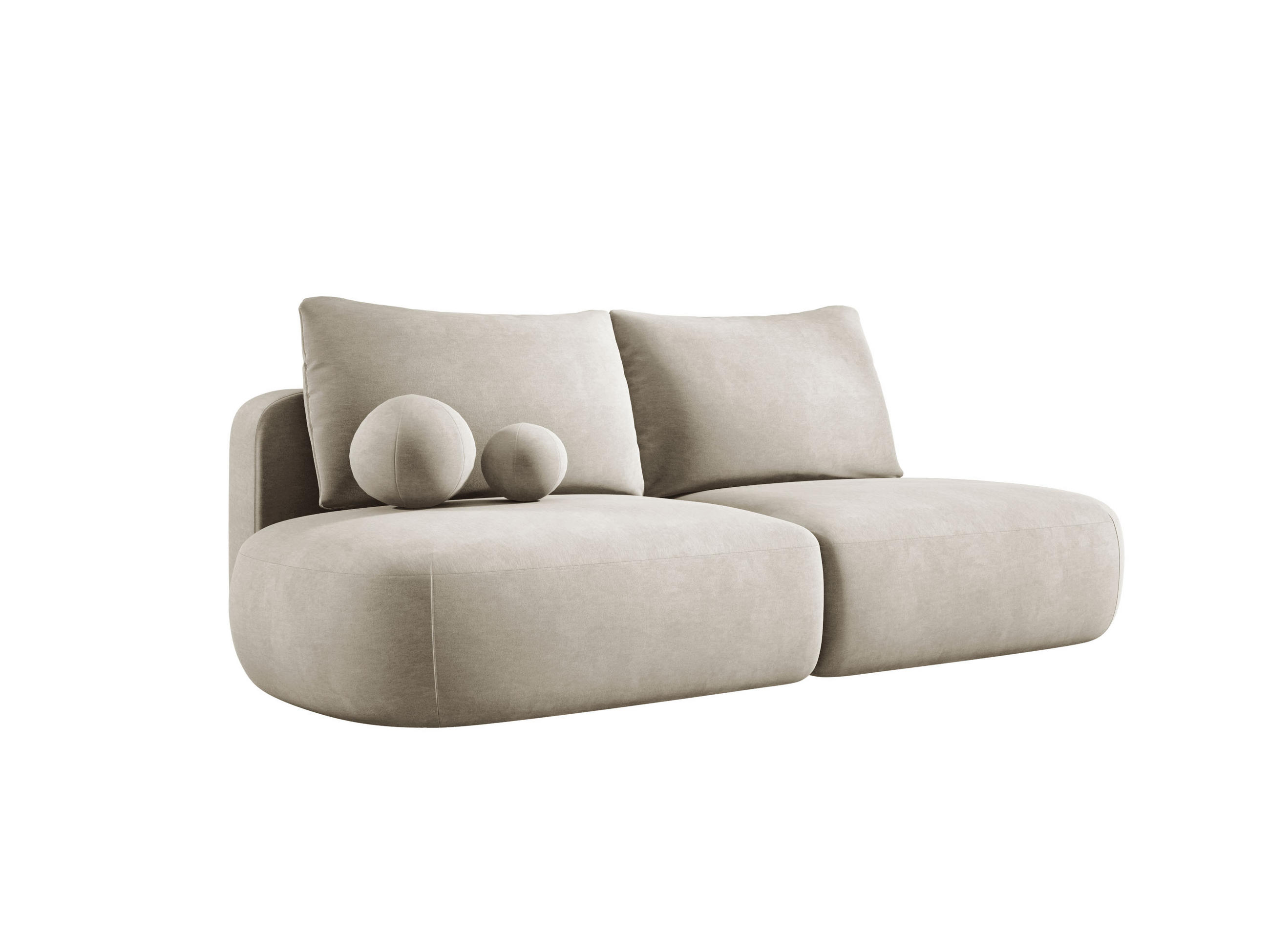 SCHLAFSOFA Moderne BABU mit Schlaffunktion – 3-Sitzer Sofa mit Bettkasten, DL-Automat, 2 Rückenkissen, 2 Zierkissen, 240x90x90 cm, Beige - Beige, Holz/Textil (240/90/90cm) - DomoHome