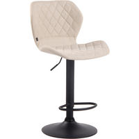 BARHOCKER Cora, Gestell schwarz, Stoff Creme - Creme/Schwarz, Textil/Metall (47/100/51cm) - TPFLiving