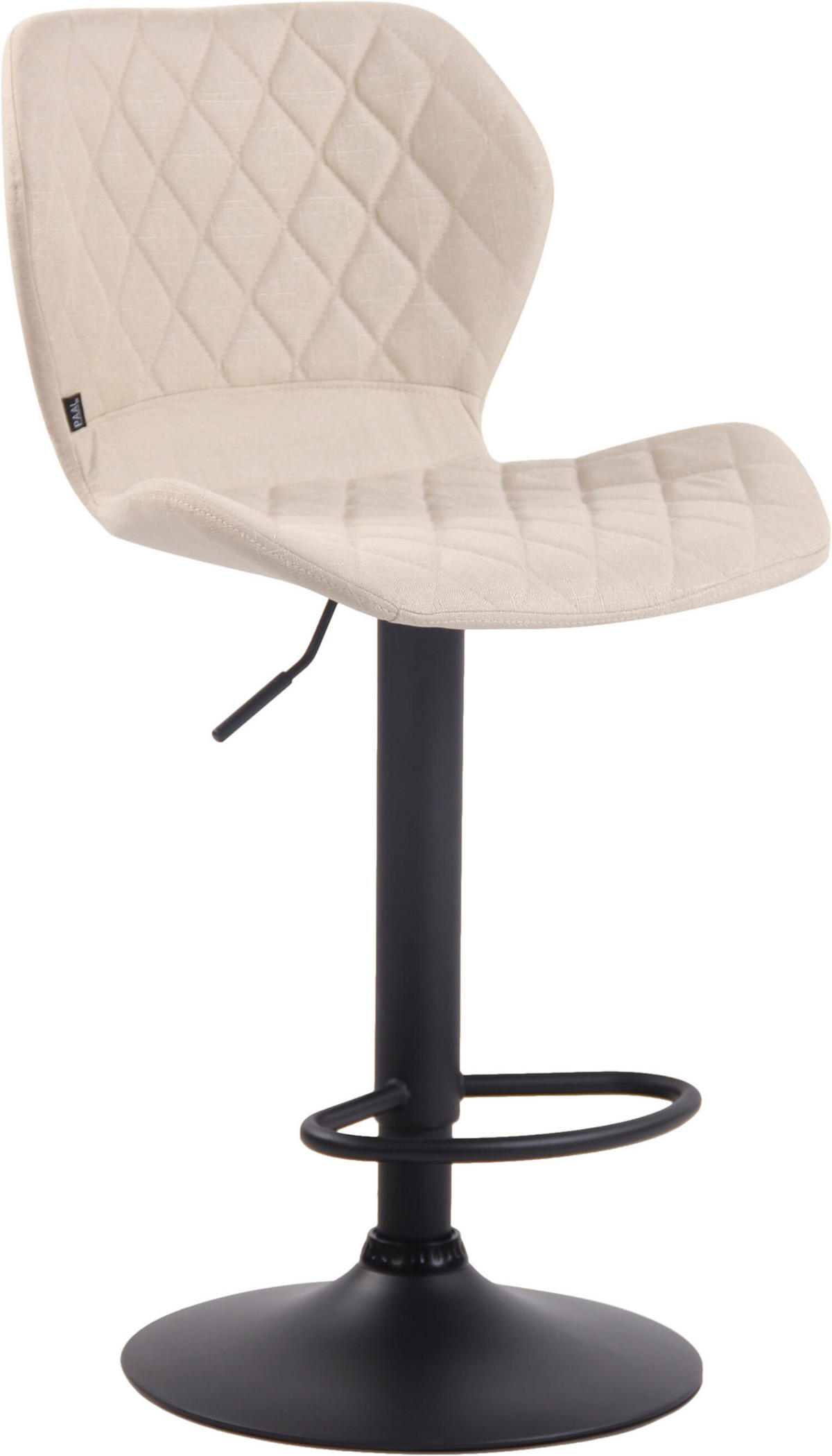 BARHOCKER Cora, Gestell schwarz, Stoff Creme - Creme/Schwarz, Textil/Metall (47/100/51cm) - TPFLiving