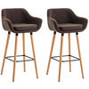 BARHOCKER Grande, 2er Set, Gestell Holz, Stoff Braun - Braun, Holz/Textil (55/99/46cm) - TPFLiving