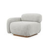 SOFAELEMENT Links Bouclé Stoff Grau - Silberfarben/Braun, Holz/Textil (95/73/95cm) - Makamii
